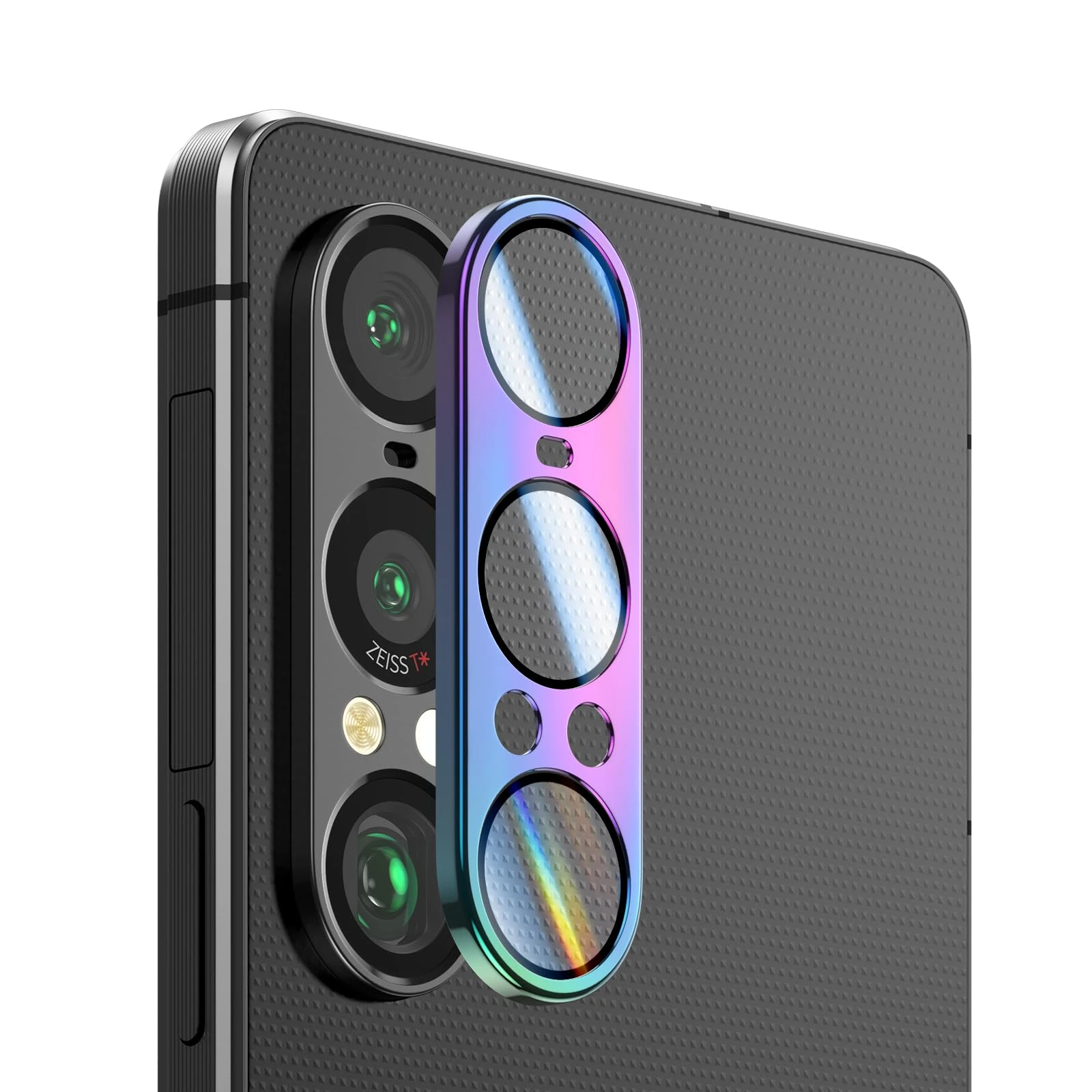 Xperia 1 VII用 カメラレンズ保護フィルム、サファイアガラス採用、アルミニウム合金製カメラカバー, カラフル