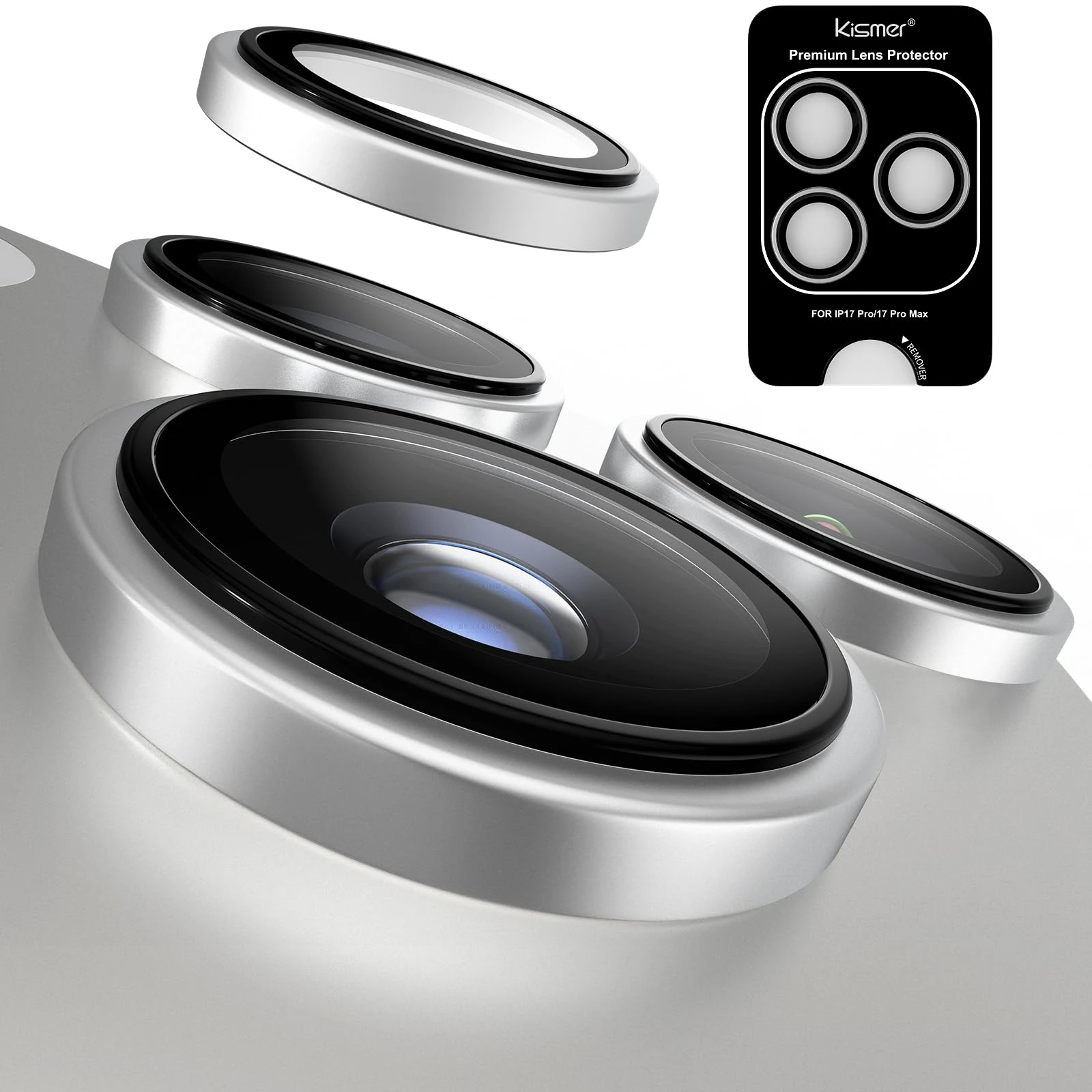 Camera Lens Protector for iPhone 17 Pro Max, 17 Pro, [9H Sapphire Glass] iPhone 17 Pro Max Camera Protector, 17 ProMax Lens Screen Cover, Silver