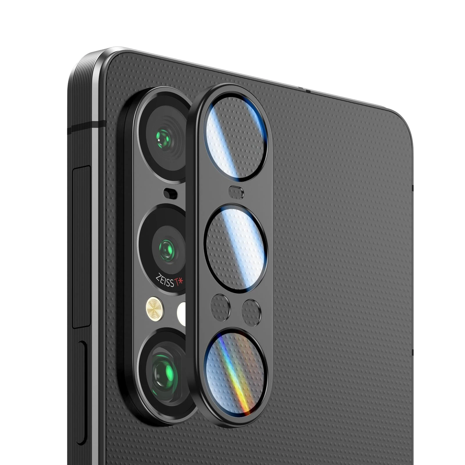Xperia 1 VII用 カメラレンズ保護フィルム, サファイアガラス製, アルミ合金カメラカバー, レンズプロテクター (ブラック)
